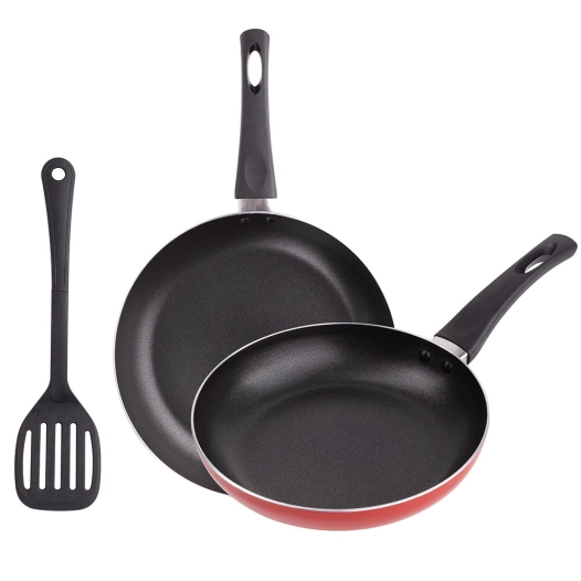 Set 2 Poêles (20+24cm) Et Peau Fendue En Aluminium Pressé Redly Bgeu-5439 Renberg