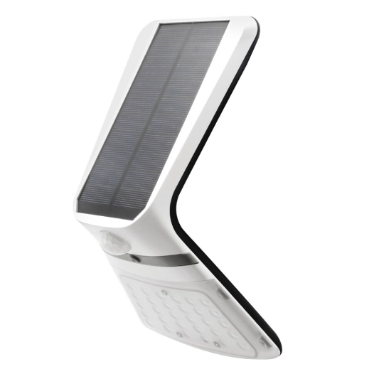 Applique Murale Solaire 3.5w 430lm Capteur De Présence Rechargeable (2-8m) Couleur Blanche 10.5x13cm Edm