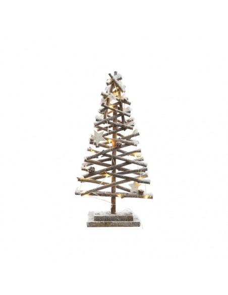 Arbre En Rotin Microled Effet Neige 25x12x50cm