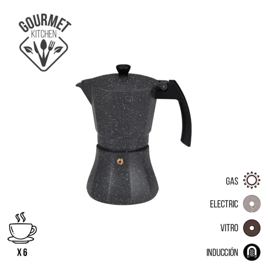 Cafetière En Aluminium 6 Tasses Pour Induction. Edm