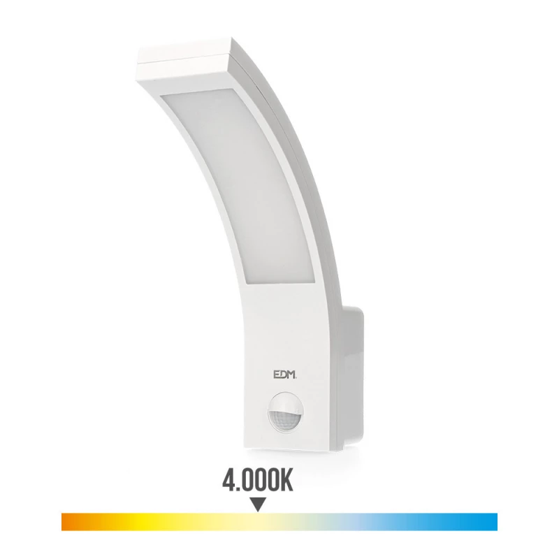 Applique Murale Extérieure Led 10w 750lm 4000k Ip54 6.6x18.8x25cm Avec Capteur De Mouvement Edm