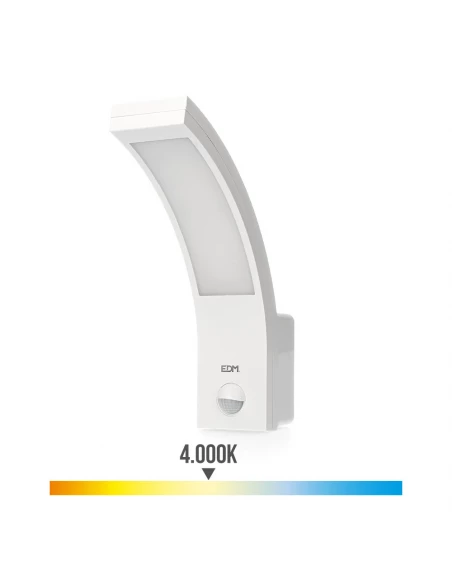 Applique Murale Extérieure Led 10w 750lm 4000k Ip54 6.6x18.8x25cm Avec Capteur De Mouvement Edm