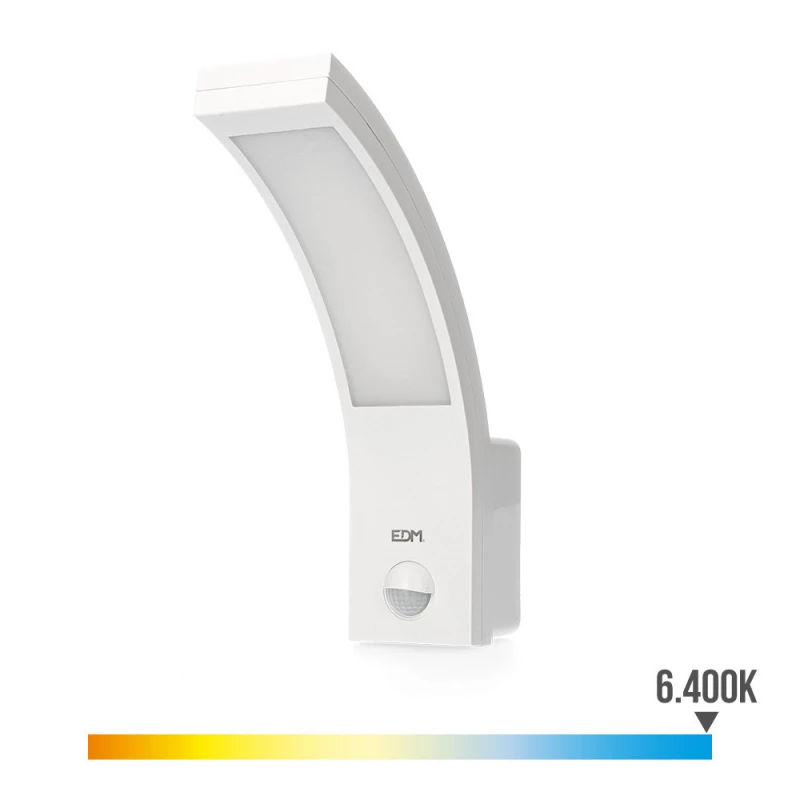 Applique Murale Extérieure Led 10w 750lm 6400k Ip54 6.6x18.8x25cm Avec Capteur Edm