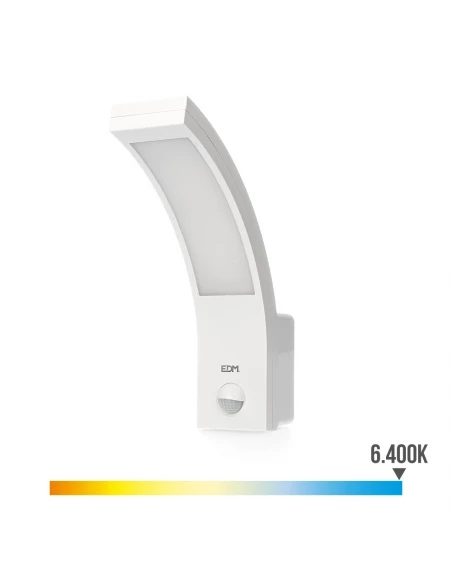 Applique Murale Extérieure Led 10w 750lm 6400k Ip54 6.6x18.8x25cm Avec Capteur Edm