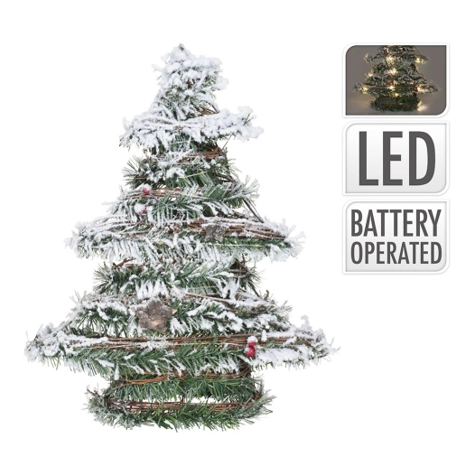 Arbre De Noel En Rotin Avec Leds 40cm