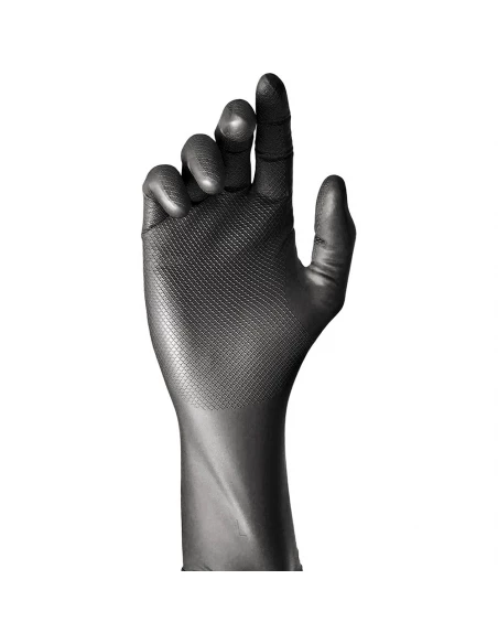 Boite 50 Gants Jetables En Nitrile Noir Sans Poudre Taille 11 Juba