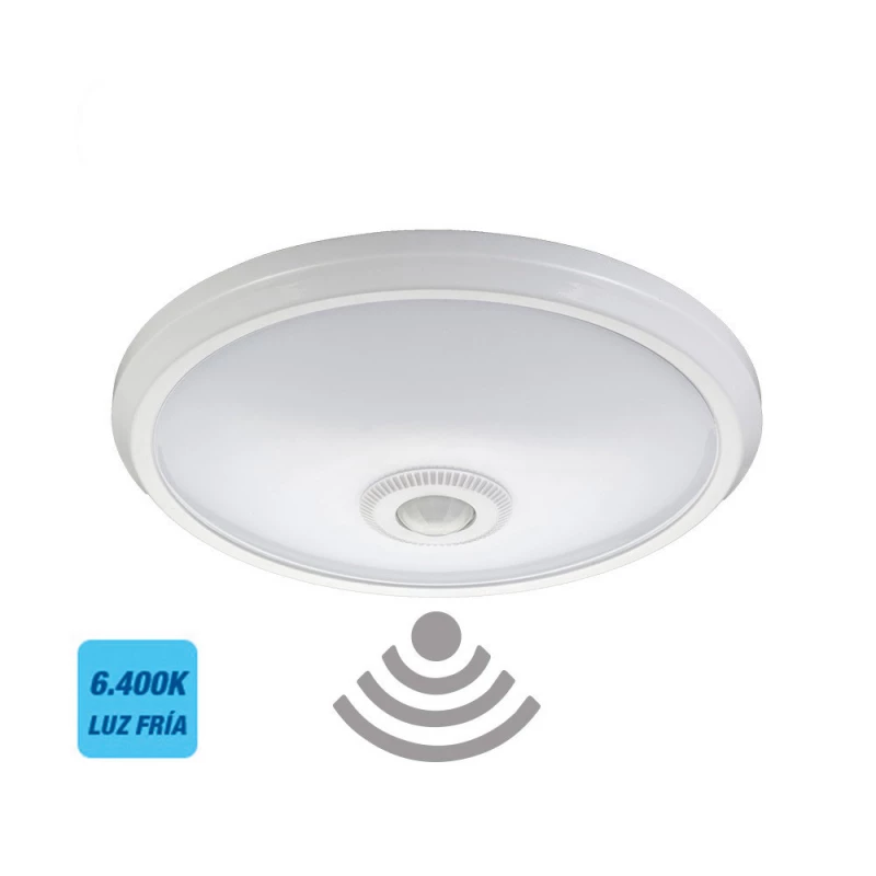 Plafonnier Led Avec Capteur Ip20 16w 6400k Lumière Froide Ø29x6cm Edm