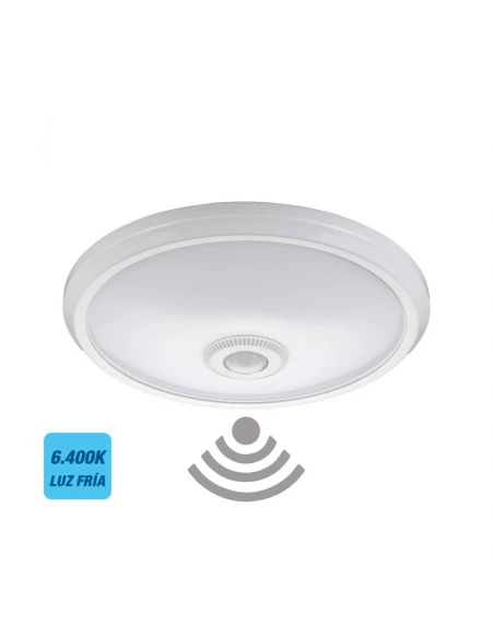 Plafonnier Led Avec Capteur Ip20 16w 6400k Lumière Froide Ø29x6cm Edm