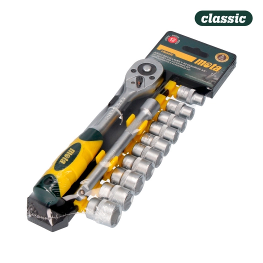 Kit De 12pcs. Douilles Et Accessoires 3/8''. Cr.V. Ek510 Mota