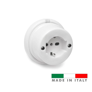 Prise Porcelaine T/Tl Schuko Série Vintage 10a 250v