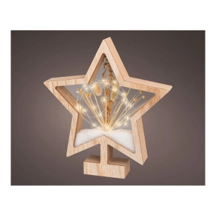 Étoile En Bois Avec Microleds 4x26x28cm 25 Leds