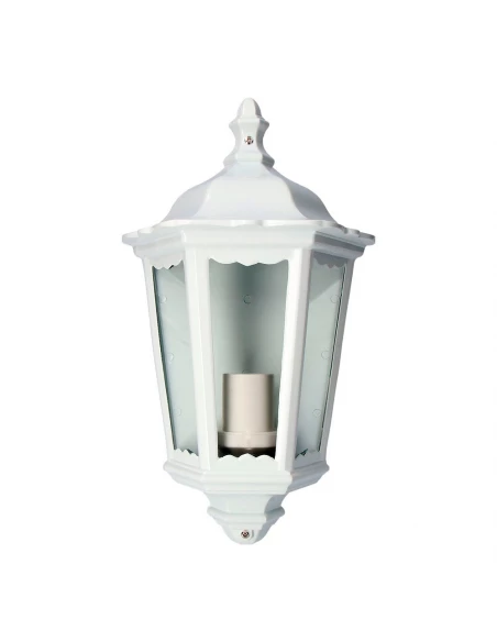 Applique En Aluminium Et Verre Ip44 E27 100w Couleur Blanche 25x12x43cm Modèle Milan Edm
