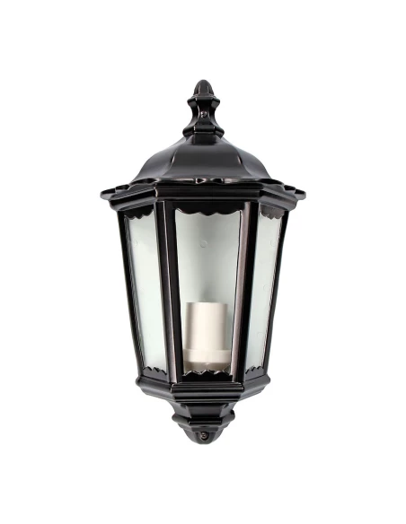 Applique En Aluminium Et Verre Ip44 E27 100w Couleur Noir 25x12x43cm Modèle Milan Edm
