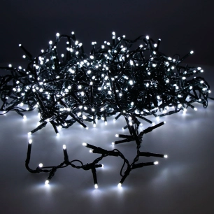 Guirlande Led Compacte Clignotante Exterieur Couleur Blanc Froid 16m 500l Cable Vert