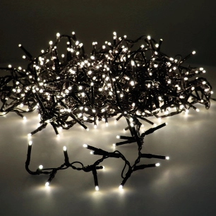Guirlande Led Compacte Clignotante Exterieur Blanc Chaud 16m 500 Leds Cable Vert.