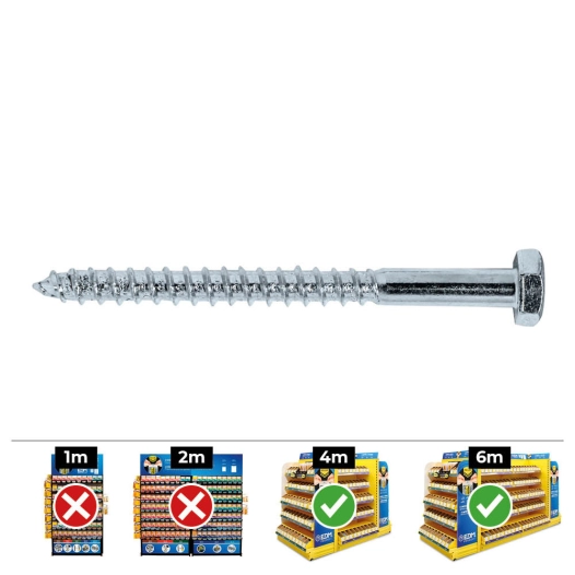 Hex Strip. Plateau En Zinc Din 571 8x100. Boîte 100 Uni. Celo