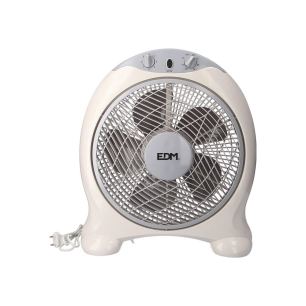 Ventilateur Box Fan Couleur Blanc/Gris Puissance: 45w Pales: Ø30.5cm 38.5x13x46cm Edm
