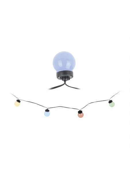 Guirlande Lumineuse Led Ampoules Sphériques Multicouleur Pastel Pour Usage Extérieur 20 Led 12,5m