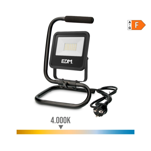 Projecteur Led Avec Support 30w 2370lm 4000k Daylight Black Series Edm