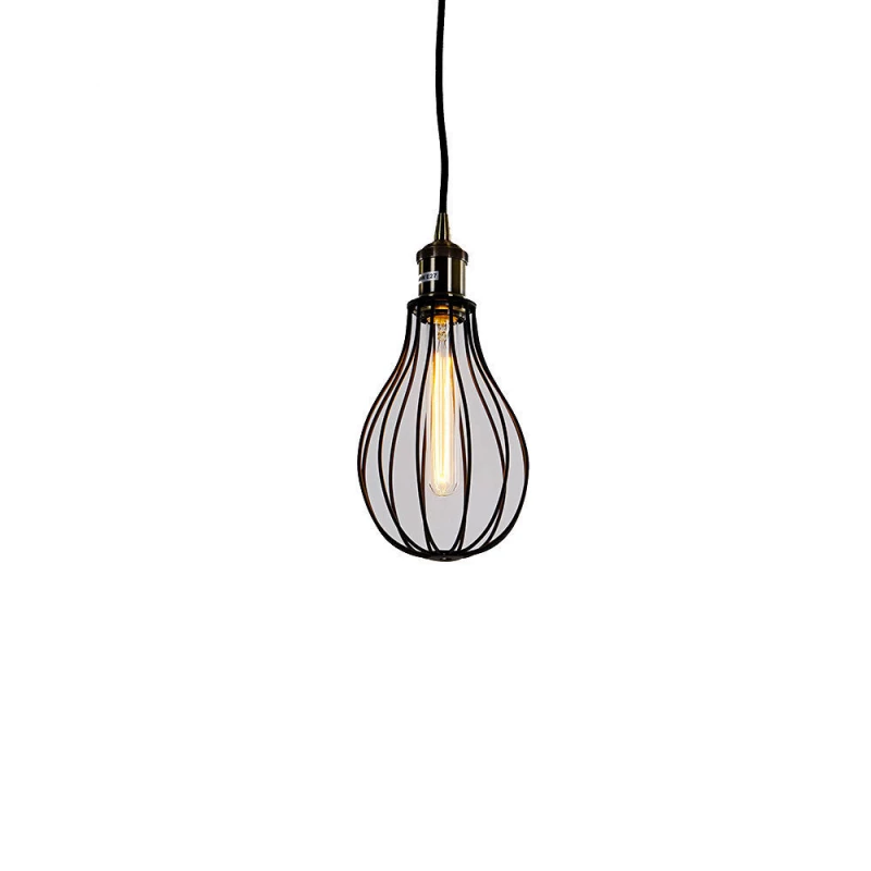 Plafonnier Métallique Vintage E27 60w Couleur Noire Ø15x30cm Edm