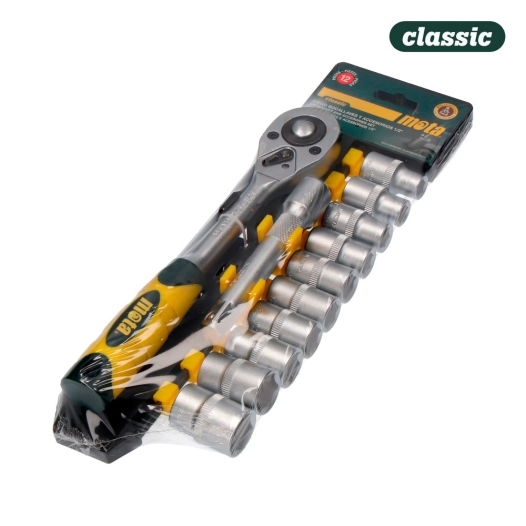 Kit De 12pcs. Douilles Et Accessoires 1/2''. Cr.V. Ek610 Mota