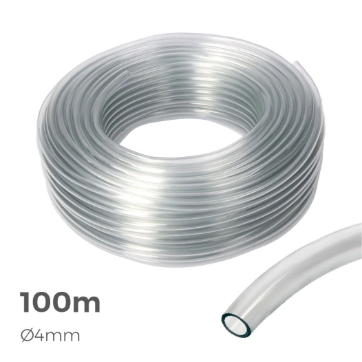 Tuyau Transparent Ø Intérieur 4mm Ø Extérieur 6mm Rouleau 100m