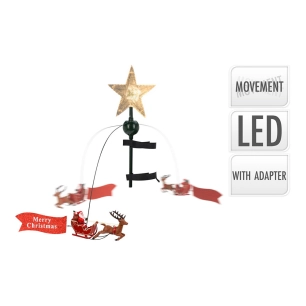Etoile Avec Led Pour Couronner L'arbre De Noël Avec Mouvement. 22x8x51cm