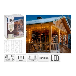 Rideau 189 Leds Flash Warm Blanc 2x0,7m.