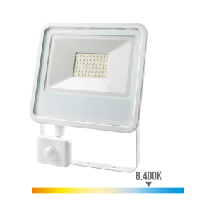 Projecteur Led 50w 3500lm 6400k Lumière Froide Avec Capteur De Présence 23,8x4,5x19,2cm Edm