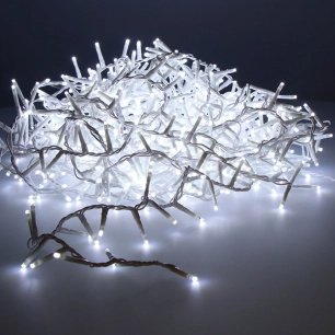 Guirlande Led Compacte Clignotante Exterieur Blanc Froid 750l Cable Blanc, 21m