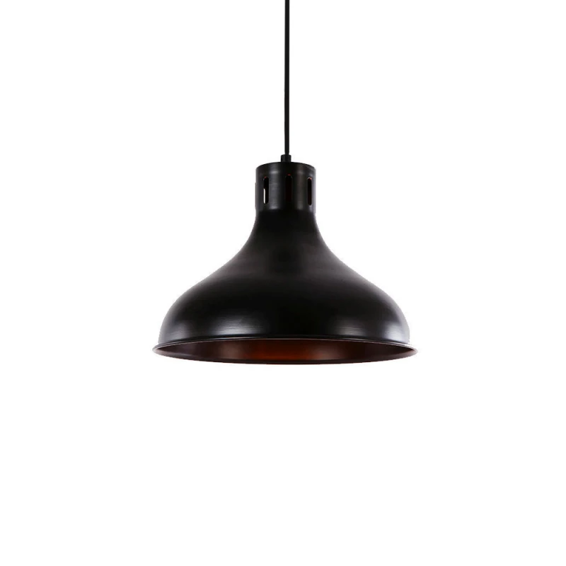 Plafonnier Métallique Vintage E27 60w Couleur Noire Ø30x25cm Edm