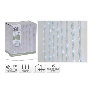 Rideau 320 Leds Blanc Froid Avec 5 Fonctions Led 1x2m
