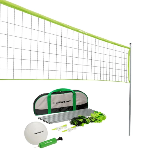 Beach Volleyball Set Avec Filet, Ballon Et Gonfleur Dunlop