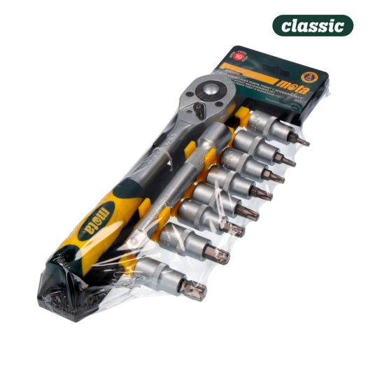 Ensemble 10 Pièces. Clés Et Accessoires Enc. 1/2'' Torx Cr.V Ek641