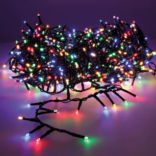 Guirlande Led Compact Clignottante Multicolore - Blanc Chaud 14m 500l