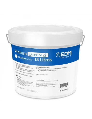 S.Of. Peinture Plastique Intérieur Mat / Extérieur Blanc 15l Edm