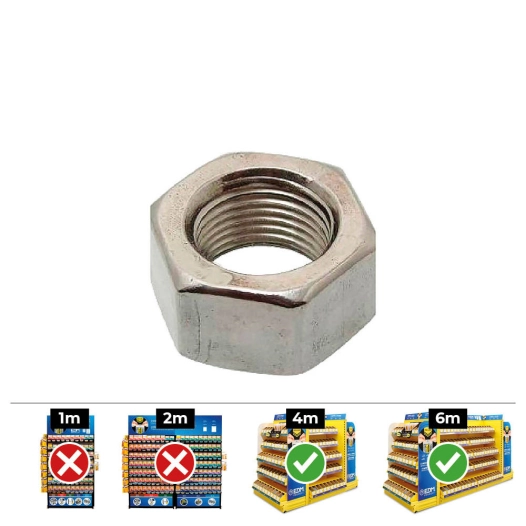 Ecrou Hexa. Din 934 10 Zinc Plat. Boîte 250 Uni. Celo