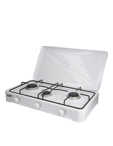 Rechaud Cuisiniere à Gaz Emaille 3 Feux 60x33x12cm Edm