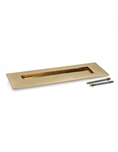 Plaque Boite Aux Lettres Laiton Poli Doré 100x305mm