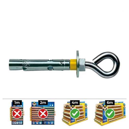 Anneau Dynabolt Din Da 8x45 Zinc Plat. Boîte 100 Uni. Celo