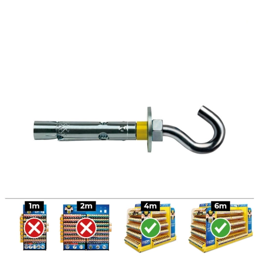 Crochet Dynabolt Din Dg 8x 45 Zinc Plat. Boîte 100 Uni. Celo