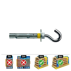 Crochet Dynabolt Din Dg 8x 45 Zinc Plat. Boîte 100 Uni. Celo