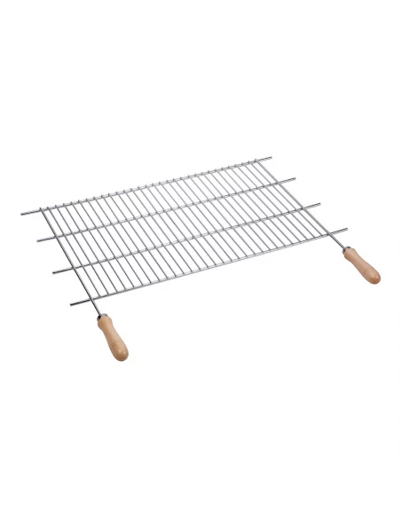 Grille de Barbecue En Zinc. Manches En Bois Sauvique 80x40cm