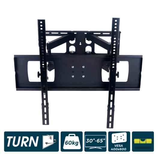 Support Plasma/Lcd/Led De 30-65 Pouces 60kg Edm Avec Deux Bras Et Oscillant. Avec Niveau Inclus