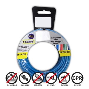 Bobine Fil Électrique Flexible 4mm Bleu Sans Halogène 50m