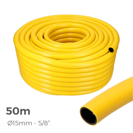 Tuyau Agricole Jaune Ø Intérieur 15mm Ø Extérieur 20mm (5/8'') Rouleau 50m Edm