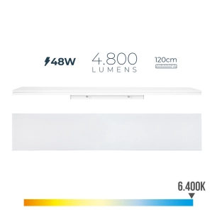 Reglette Led 48w 6400k Lumiere Froide 4800lm 12x120x4,5cm Edm