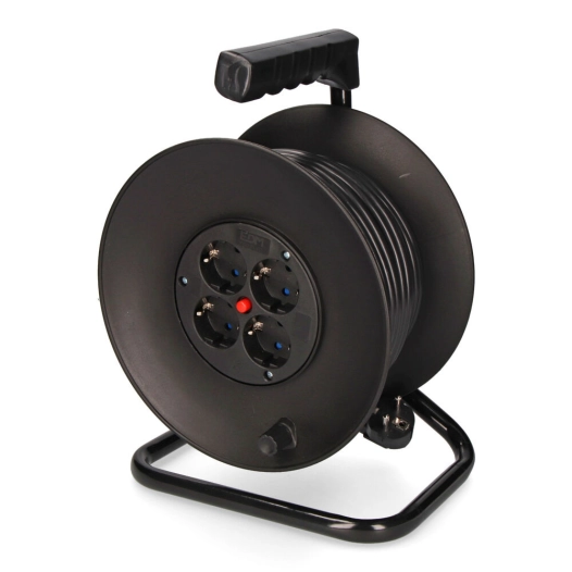 Enrouleur De Câble Professionnel 25m 3x1,5mm 4 Prises Edm