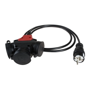 Triple À Air En Caoutchouc Noir Avec Prise 4,8 mm Et Câble T/Tl De 2 m. Solera Bipolaire 5586cobllonge 2m, Caoutchouc Noir Schuc