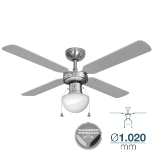 Ventilateur De Plafond Caribe Chromè Puissance: 50w Palmes: Ø102cm Edm